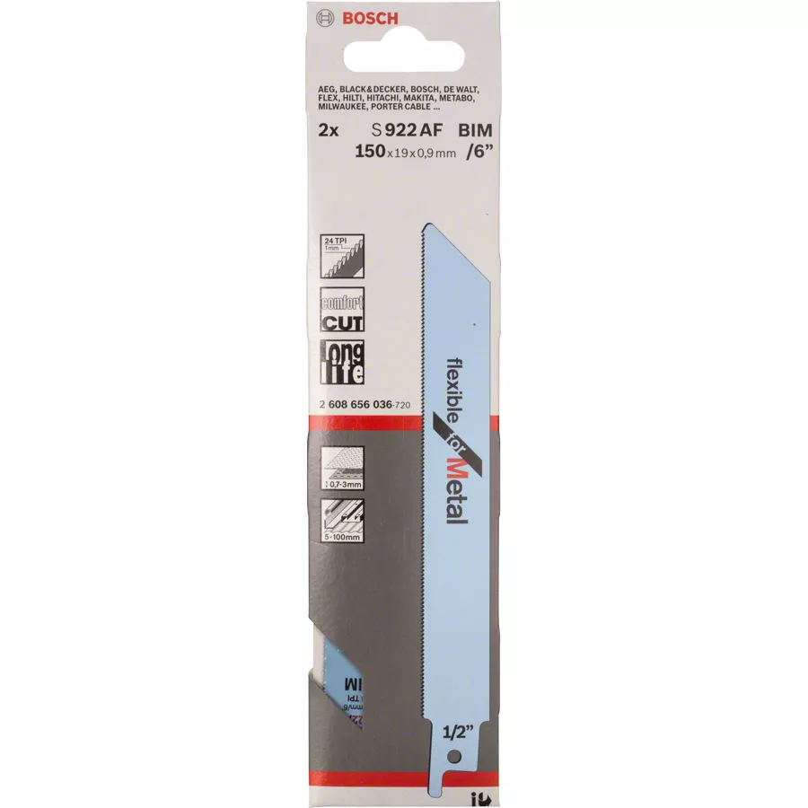 Lame BOSCH flexible for metal S 922 AF pour scie sabre